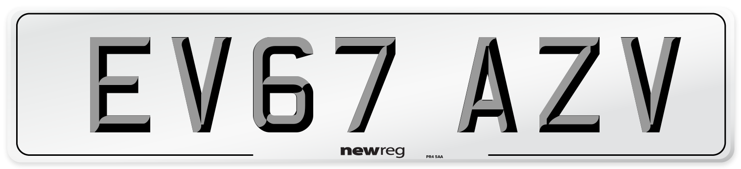 EV67 AZV Number Plate from New Reg